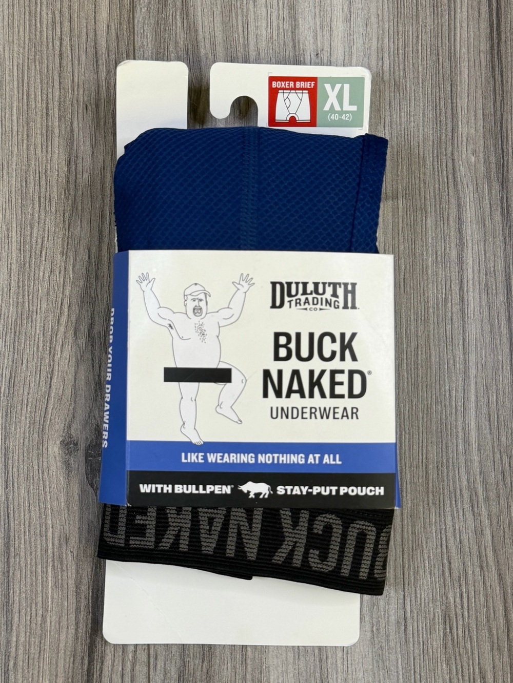 Duluth Trading Buck Naked Bullpen Boxer Briefs Blue Dark Cobalt Mens XL 40-42 NE